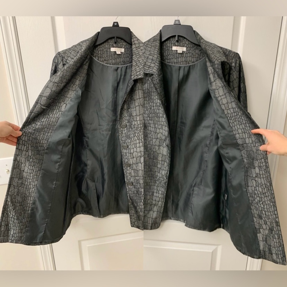Grey / Silver Patterned Blazer / Jacket - Picture 10 of 17